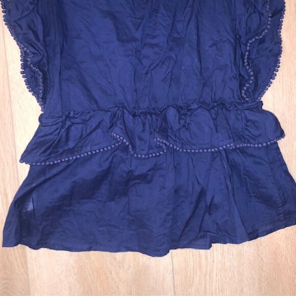 Michael Kors Navy Blue Sleeveless 100% Cotton Y2K style Top Size Small - Picture 3 of 11